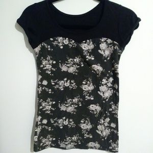 Gothic black flower top